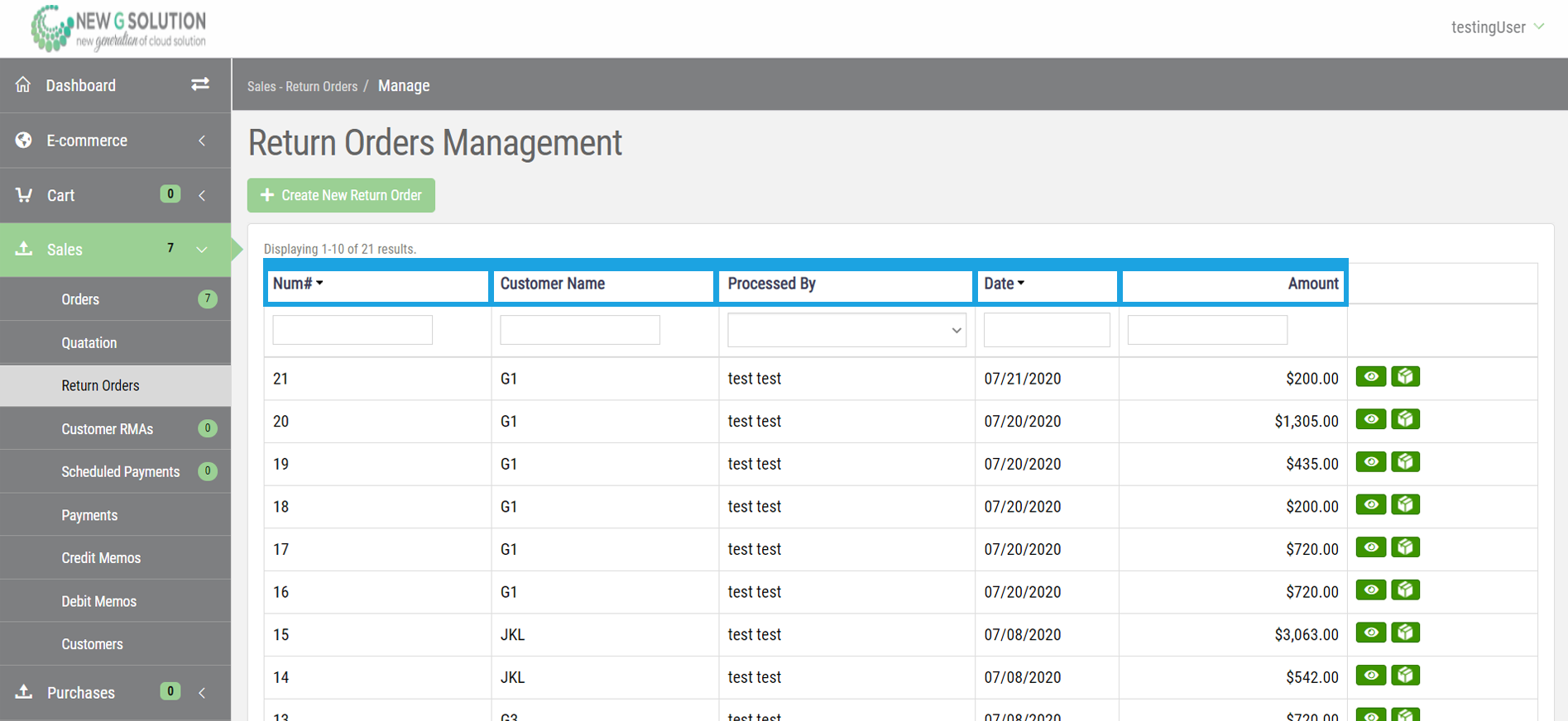 How to Manage a Return Order? (Return Orders) New G Solution