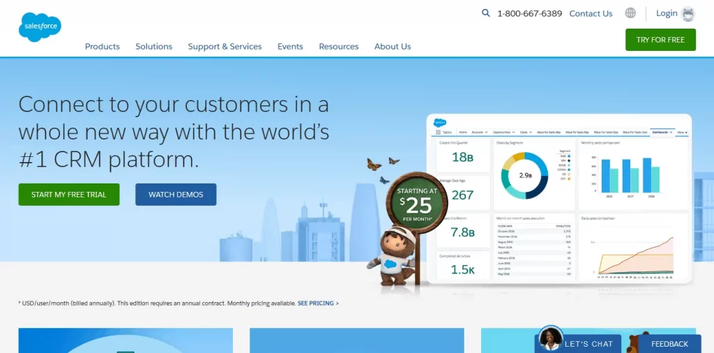 Salesforce is a example of a â€œservice-focusedâ€ software-based B2B company.